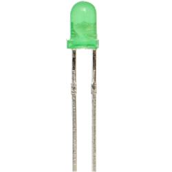 LED, grön lysdiod 3 mm, 5-pack